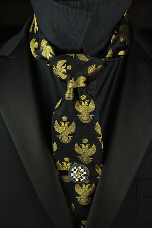 Bundle: 33° Wings Up Scottish Rite Tie with Tie Clip