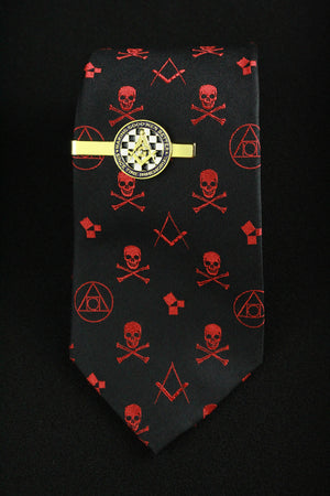 Bundle: Philosopher's Stone Crimson Tie with Tie Clip