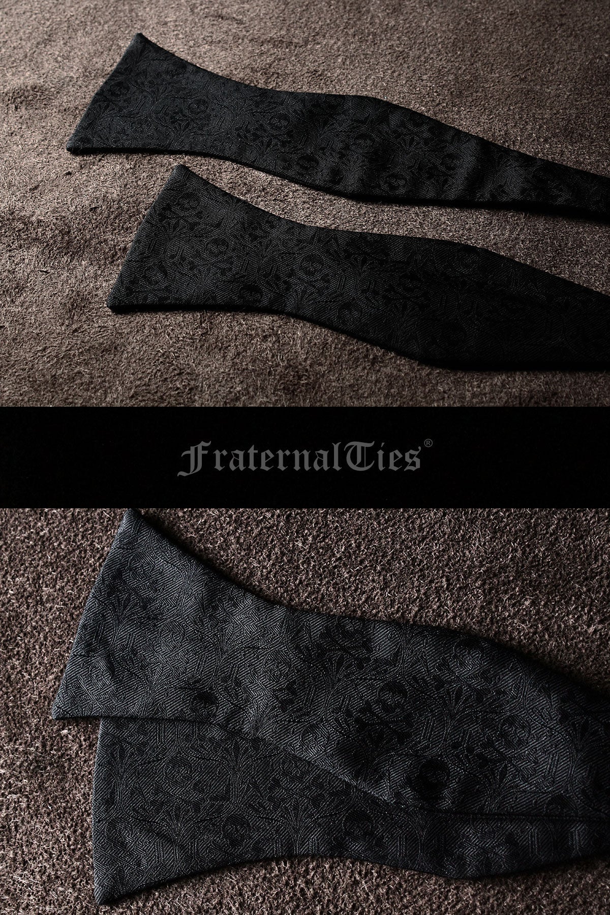 Memento Mori Black Masonic Self-tie bowtie