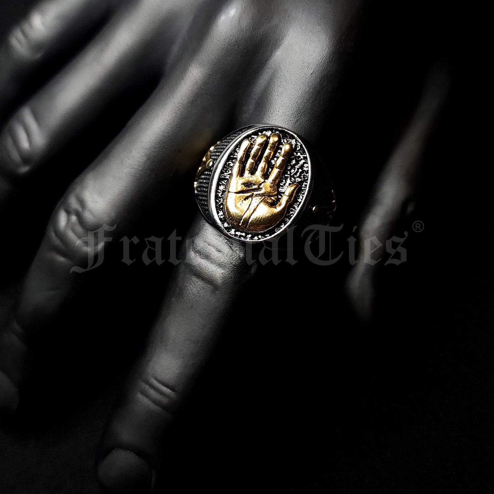 Lot of Man Biker Ring - 2 Tone Stainless Steel