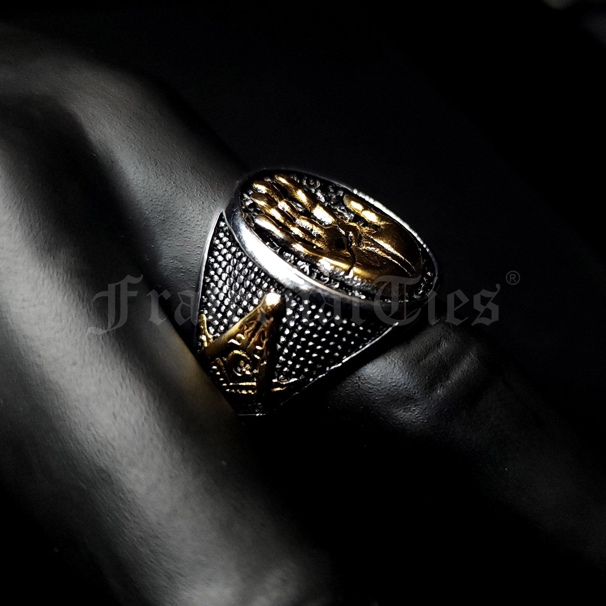 Lot of Man Biker Ring - 2 Tone Stainless Steel