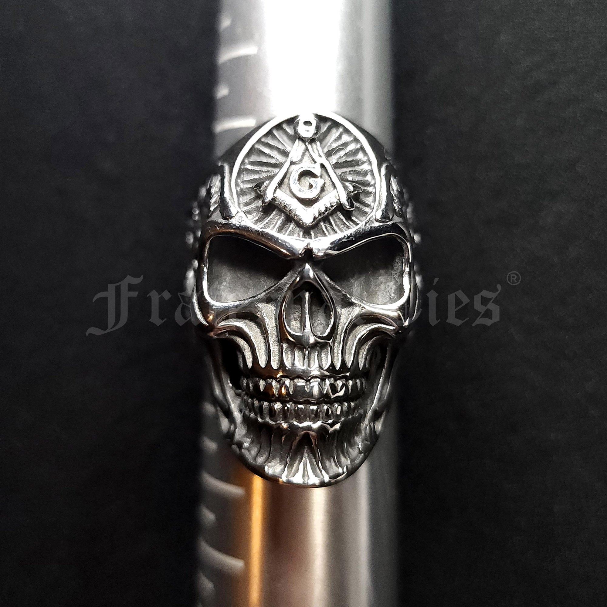 Masonic Skull Biker Ring – Stainless Steel