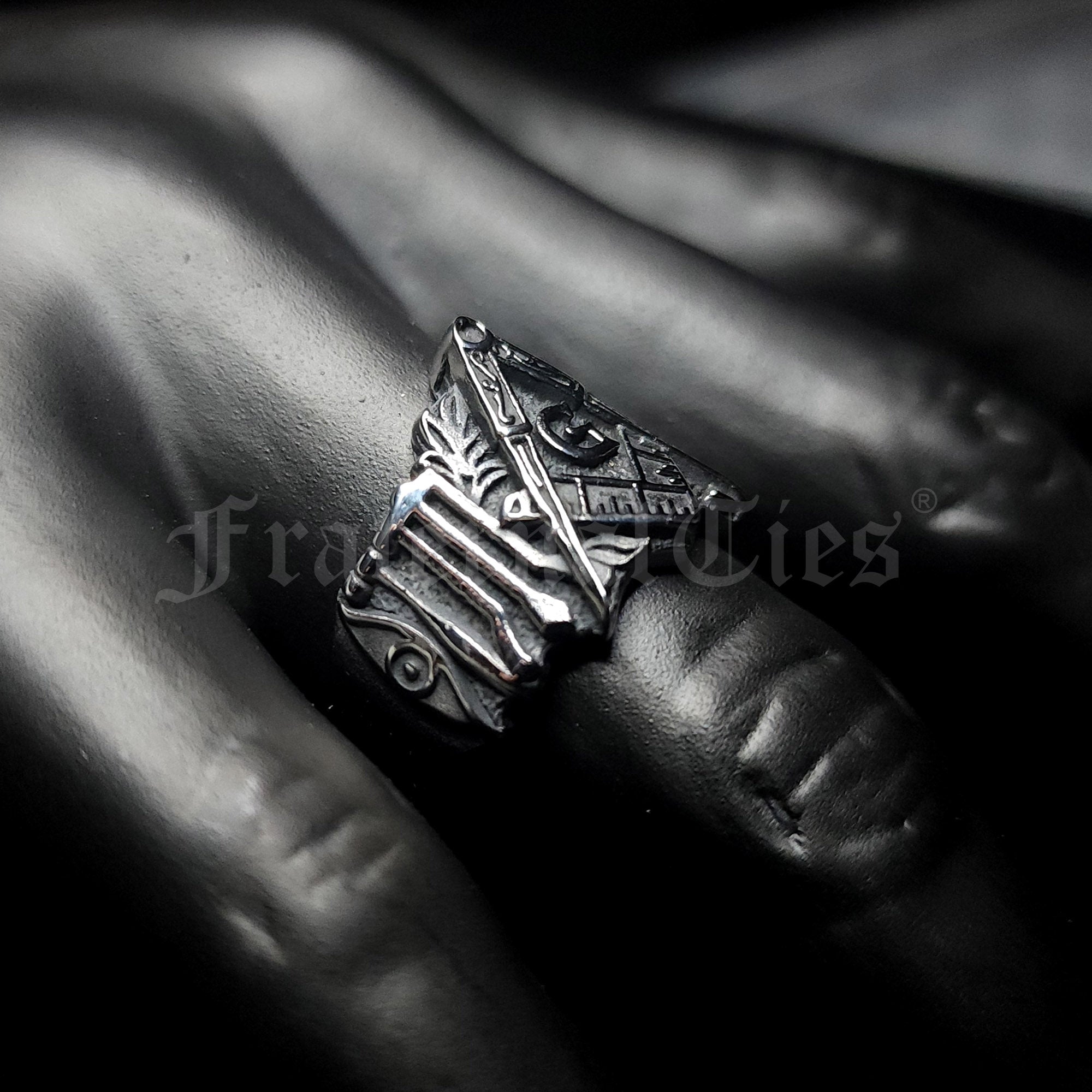 S&C and Trowel Fashion Ring - Stainless Steel