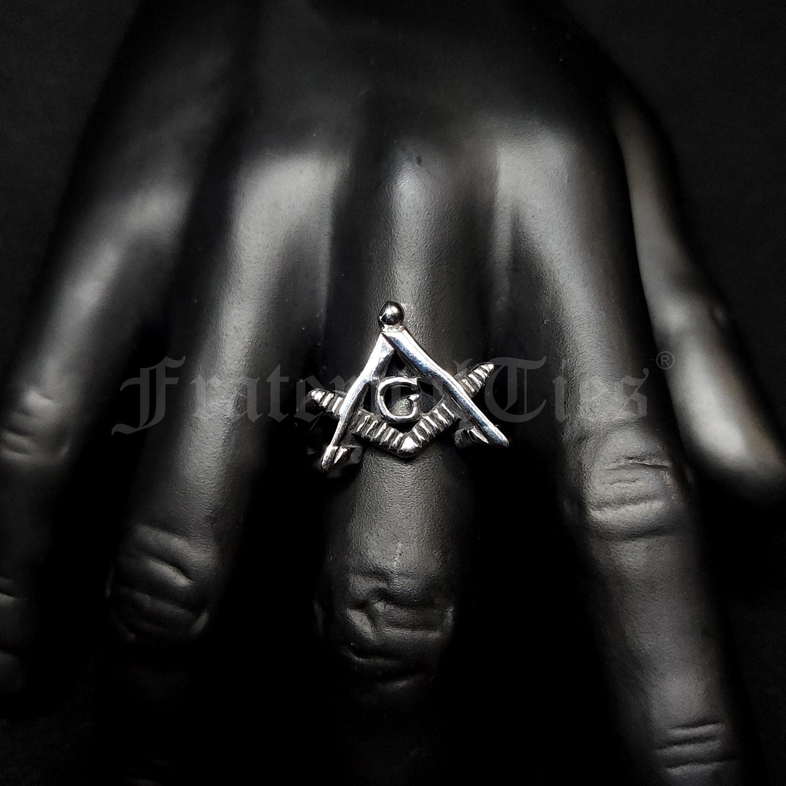 Square and Compasses Ring - Stainless Steel