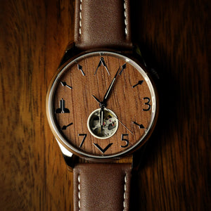 Acacia II, FraternalTies 357 Automatic Watch – Acacia Wood Dial