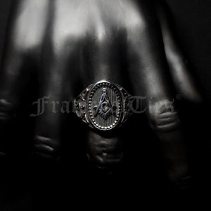 Masonic Cigar Band Ring - Stainless Steel
