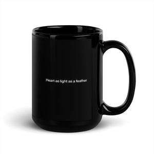 Feather of Truth Black Glossy Mug