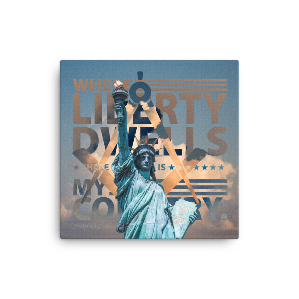 Liberty Country Freemasonry Stretched Canvas Print