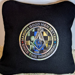 Masonic Accent Pillowcase | Hand Embroidered Bullion Wire