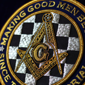 Masonic Accent Pillowcase | Hand Embroidered Bullion Wire