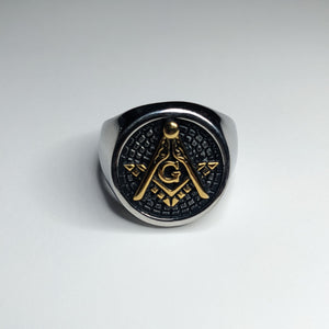 Square & Compasses 2-tone Stainless Steel Signet
