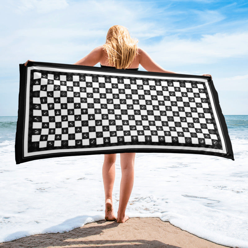 Working Tools and Checkered Floor Beach Towel - FraternalTies