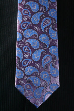 Gunmetal Pink Masonic Paisley Necktie - FraternalTies