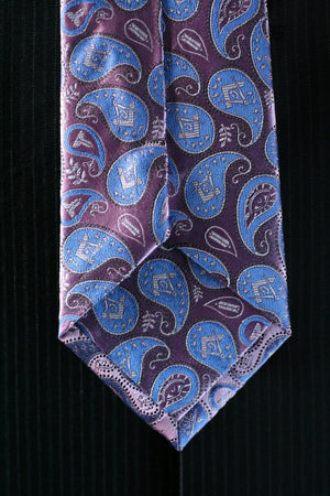 Gunmetal Pink Masonic Paisley Necktie - FraternalTies