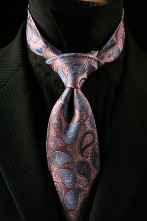 Gunmetal Pink Masonic Paisley Necktie - FraternalTies