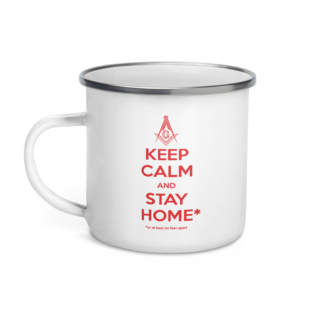 Keep Calm and Stay Home Enamel Mug - FraternalTies