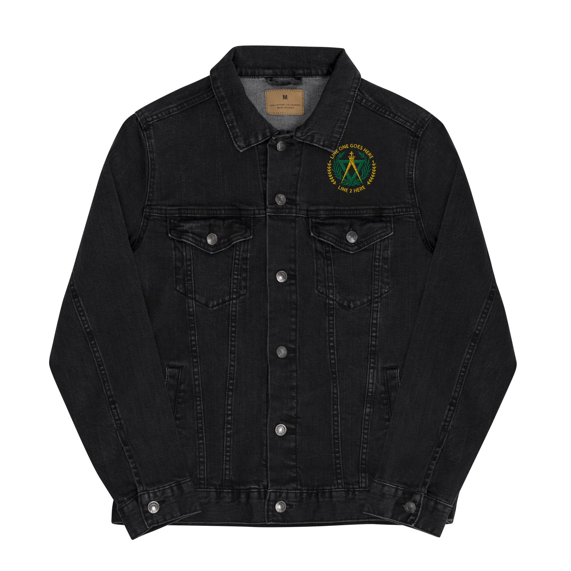 AMD No. 3 Embroidered denim jacket