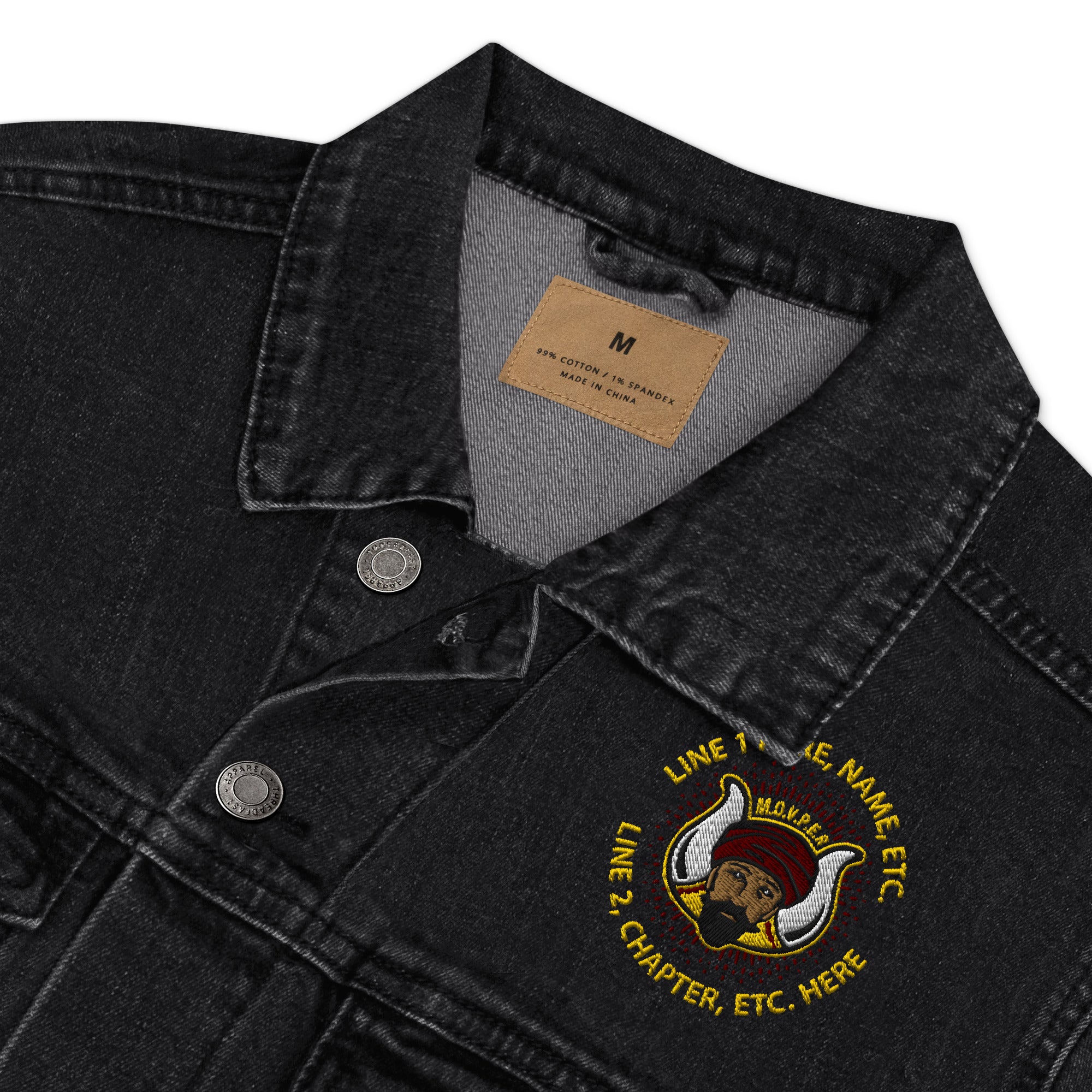 MOVPER No. 1 Custom Embroidered denim jacket