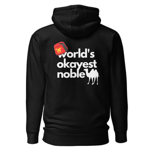 World's Okayest Noble hoodie (dark colors)