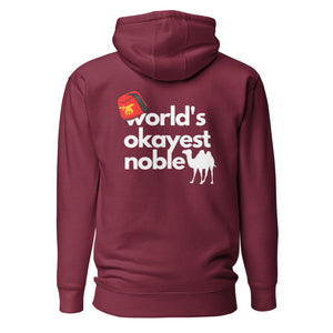 World's Okayest Noble hoodie (dark colors)